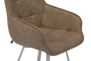 Стул поворотный ROMEO белый/замша LUX латте К2 - фото 6