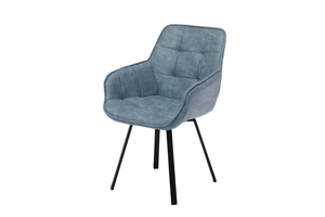 Стул поворотный ROMEO черный/замша LUX blue К11 - фото 3