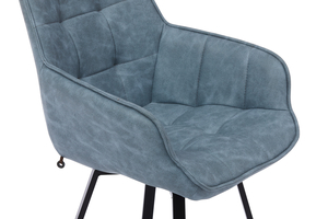 Стул поворотный ROMEO черный/замша LUX blue К11 - фото 6