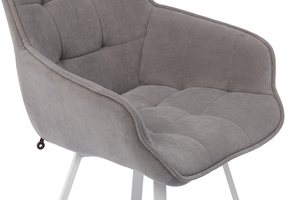 Стул поворотный ROMEO белый/велюр GREY LUX b22 серый - фото 5