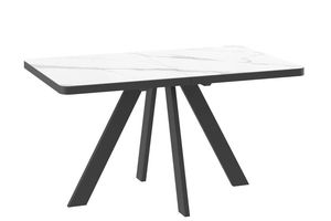 Стол прямоугольный закругленный БОБИ-140  140+40*85 черный/Калаката СТ Кер