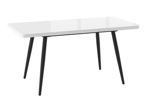 Стол прямоугольный BORG RADIAL-120  120+40*80 черный/стекло белое оптивайт, вкладка стекло - фото 2