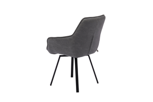 Стул поворотный РОМЕО-360 черный/замша ЛЮКС антрацит К10 - фото 4