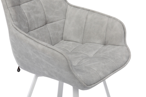 Стул поворотный ROMEO белый/замша LUX графит К8 - фото 6