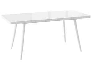 Стол прямоугольный BORG RADIAL-140  140+40*85 белый/стекло белое оптивайт, вкладка стекло - фото 2