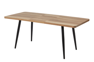 Стол прямоугольный закругленный БОРГ-140  140+40*85 черный/ламинат дуб каньон - фото 2