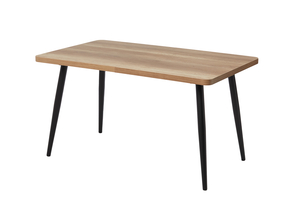 Стол прямоугольный закругленный БОРГ-140  140+40*85 черный/ламинат дуб каньон