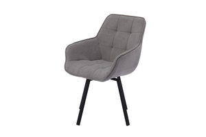 Стул поворотный РОМЕО-360 черный/велюр Б22 серый - фото 2