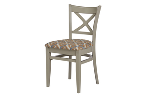 Стул МАРИО т.301/тк. 4-607 12582/9853 коричнево-голубой (Серая эмаль)