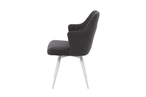 Стул поворотный ФРЕДДИ-360 белый/велюр Б28 антрацит - фото 3