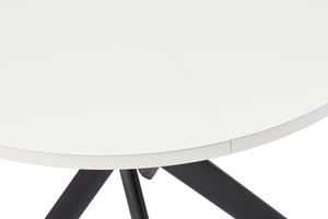 Стол круглый РОНАЛДО-120  120+40*120 черный/стекло белый МАТТЕЛЮКС, вкладка стекло - фото 4