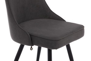 Стул поворотный ЛЕО-360 черный/велюр Б28 антрацит - фото 6