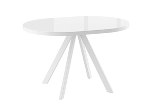 Стол круглый РОНДО М-90  90+35*90 белый/стекло белый оптивайт, вкладка стекло - фото 2