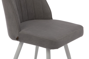 Стул поворотный ЛЕОНАРД М-360 белый/велюр Б22 серый - фото 5