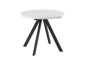 Стол круглый РОНДО М-90  90+35*90 черный/ламинат серый сланец