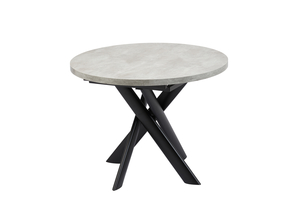 Стол круглый РОНАЛДО-100 100+35*100 черный/ламинат серый сланец