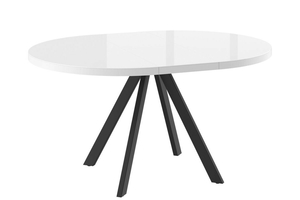 Стол круглый РОНДО М-110 110+35*110 черный/стекло белый оптивайт, вкладка стекло - фото 2