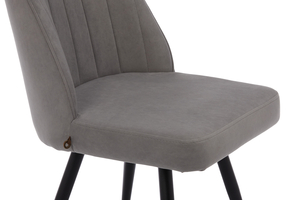 Стул поворотный ЛЕОНАРД М-360 черный/велюр Б22 серый - фото 6