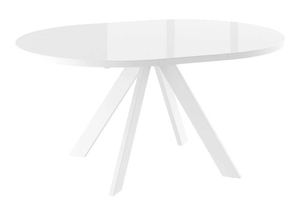 Стол круглый РОНДО М-120 120+40*120 белый/стекло белый отпивайт, вкладка стекло