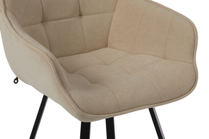 Стул РОМЕО-ФИКС черный/велюр Б03 кремовый - фото 5