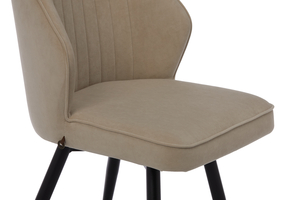 Стул поворотный МИШЕЛЬ-360 черный/велюр Б3 кремовый - фото 6