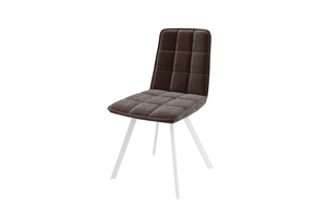 Стул РОМ белый/велюр Б29 коричневый