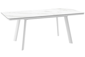 Стол прямоугольный закругленный ЛЕОН-160  160+40*90 белый/Калаката СТ Кер - фото 2