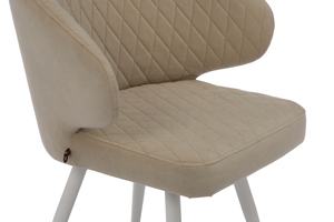 Стул поворотный РОБ-360 белый/велюр Б03 кремовый - фото 6