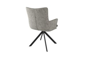 Стул поворотный ТРАМП-360 черный/шенилл Г05 серый беж - Р молочный - фото 2