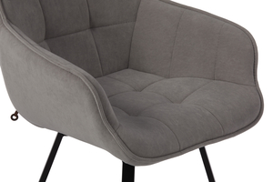 Стул РОМЕО-ФИКС черный/велюр Б22 серый - фото 5