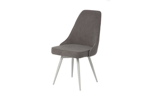 Стул поворотный ЛЕО-360 белый/велюр Б22 серый