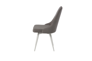 Стул поворотный ЛЕО-360 белый/велюр Б22 серый - фото 3