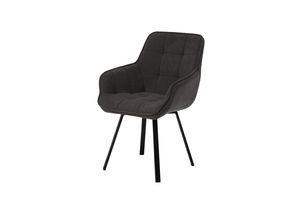 Стул РОМЕО-ФИКС черный/велюр Б28 антрацит