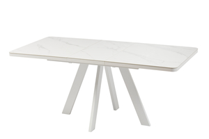 Стол прямоугольный закругленный БОБИ-140  140+40*85 белый/Калаката СТ Кер - фото 3