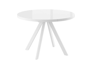 Стол круглый РОНДО М-110 110+35*110 белый/стекло белый оптивайт, вкладка стекло