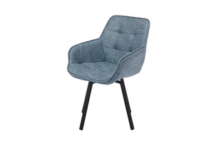 Стул поворотный РОМЕО-360 черный/К11 голубой - фото 2