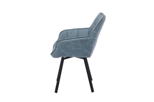 Стул поворотный РОМЕО-360 черный/К11 голубой - фото 4