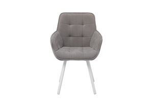 Стул поворотный РОМЕО-360 белый/велюр Б22 серый