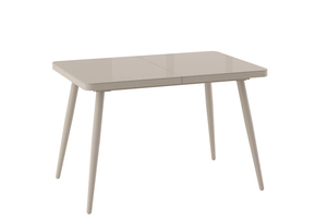 Стол прямоугольный закругленный БОРГ-120  120+40*80 капучино/стекло капучино, вкладка стекло