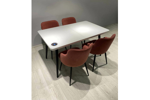 Стол прямоугольный закругленный БОРГ-140  140+40*85 черный/стекло белое оптивайт, вкладка стекло - фото 5