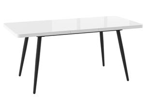 Стол прямоугольный закругленный БОРГ-140  140+40*85 черный/стекло белое оптивайт, вкладка стекло - фото 6