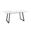 Стол прямоугольный LOFT-140 140+40*85 черный/стекло белое оптивайт, вкладка стекло - фото 2