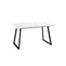 Стол прямоугольный LOFT-140 140+40*85 черный/стекло белое оптивайт, вкладка стекло