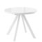 Стол круглый RONDO M-90  90+35*90 белый/стекло белый оптивайт, вкладка стекло
