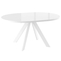 Стол круглый RONDO M-120 120+40*120 белый/стекло белый отпивайт, вкладка стекло