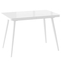 Стол прямоугольный закругленный БОРГ-110  110+32*70 белый/стекло белое, вкладка стекло