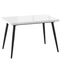 Стол прямоугольный BORG RADIAL-120  120+40*80 черный/стекло белое оптивайт, вкладка стекло