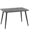 Стол прямоугольный закругленный БОРГ-120  120+40*80 черный/ламинат дымчатая керамика