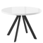 Стол круглый РОНДО М-110 110+35*110 черный/стекло белый оптивайт, вкладка стекло