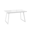 Стол прямоугольный ЛОФТ-140 140+40*85 белый/стекло белое оптивайт, вкладка стекло